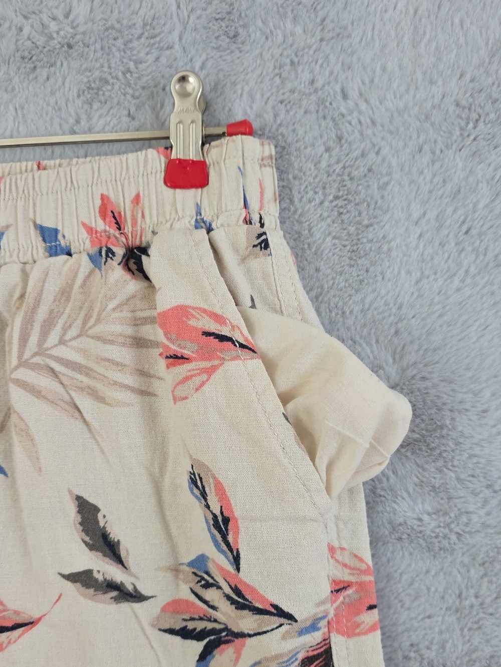 Briggs Linen Blend Tropical Print Wide Leg Pants Women's Medium Pull On Beach - Picture 8 of 9